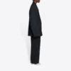 Chaqueta grande de punto retro Balenciaga OI21 para hombre, negra 662388TAV041000