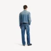 Chaqueta motera de denim ajustada para hombre en azul oscuro Chaqueta motera de denim ajustada para hombre en azul oscuro