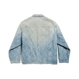 Chaqueta oversize con estampado diagonal «Denim japonés azul claro con anillos» 773616TPW534868