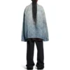 Chaqueta oversize con estampado diagonal «Denim japonés azul claro con anillos» 773616TPW534868