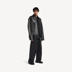 Chaqueta tipo camisa para hombre en negro