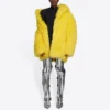 Chaqueta unisex de piel sintética Otoño-Invierno 2021, amarilla, 663000TKQ077200
