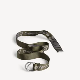 Cinturón de anilla en D para hombre en color caqui/gris