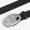 Cinturón ovalado BB para hombre en negro Cinturón ovalado BB para hombre en negro