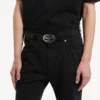 Cinturón ovalado BB para hombre en negro Cinturón ovalado BB para hombre en negro