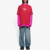 Colección Primavera-Verano 2021: sudadera con capucha y mangas largas unisex rosa y rojo 657037TKV826295