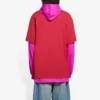 Colección Primavera-Verano 2021: sudadera con capucha y mangas largas unisex rosa y rojo 657037TKV826295