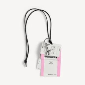 Colgante/llavero para hombre con forma de billete de tren en blanco/negro/rosa