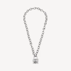 Collar con candado en forma de «Bb» en plata/plata envejecida