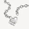 Collar con candado en forma de «Bb» en plata/plata envejecida Collar con candado en forma de «Bb» en plata/plata envejecida