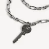 Collar fino para hombre Neverlost en plata envejecida Collar fino para hombre Neverlost en plata envejecida