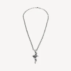 Collar gótico con serpiente en plata envejecida