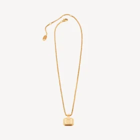 Collar largo cuadrado Nano en dorado