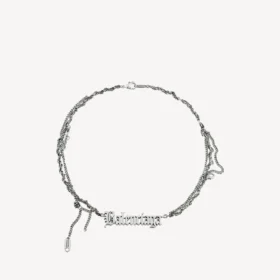 Collar «Typo Destroyed» en plata envejecida