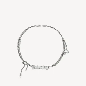 Collar «Typo Destroyed» en plata envejecida