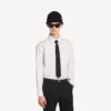 Corbata lisa de lana para hombre en negro
