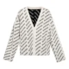 Cárdigan con logo integral «Blanco tiza/Negro» 736248T32339054