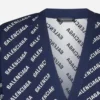 Cárdigan de punto con logotipo integral «Blue White» 736248T32338502