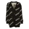 Cárdigan oversize con logotipo «Negro» 555275T14711070