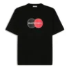 Diseño holgado de estilo retro, manga corta, negro 620941TIV791000