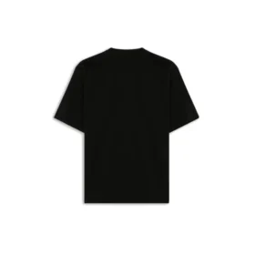 Diseño holgado de estilo retro, manga corta, negro 620941TIV791000