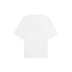 Diseño holgado estilo uniforme retro, manga corta, blanco 620941TIV799000