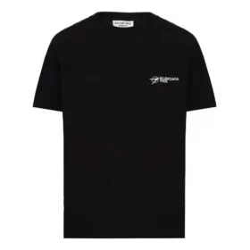 Estampado, cuello redondo, manga corta, negro 612965TKV861070