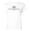 Estampado del logotipo de Mode, corte ajustado, manga corta, blanco 504156TYK231000