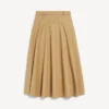 Falda de algodón de corte en A para mujer en color camel Falda de algodón de corte en A para mujer en color camel