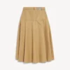Falda de algodón de corte en A para mujer en color camel Falda de algodón de corte en A para mujer en color camel