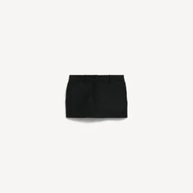 Falda-pantalón mini entallada para mujer en negro