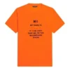 FW21 Camiseta elástica de corte ajustado y manga corta, naranja 661705TKVH57513