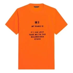 FW21 Camiseta elástica de corte ajustado y manga corta, naranja 661705TKVH57513 FW21 Camiseta elástica de corte ajustado y manga corta, naranja 661705TKVH57513