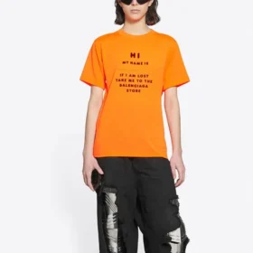 FW21 Camiseta elástica de corte ajustado y manga corta, naranja 661705TKVH57513 FW21 Camiseta elástica de corte ajustado y manga corta, naranja 661705TKVH57513