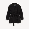 Gabardina corta tipo «cocoon» para mujer en negro Gabardina corta tipo «cocoon» para mujer en negro