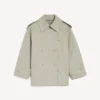 Gabardina de doble botonadura para mujer en beige claro Gabardina de doble botonadura para mujer en beige claro
