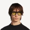 Gafas de sol Pilot para hombre, para uso diario, en negro/amarillo Gafas de sol Pilot para hombre, para uso diario, en negro/amarillo