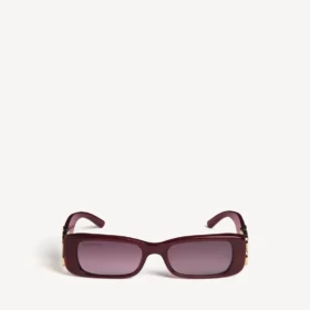 Gafas de sol rectangulares Dynasty para mujer en burdeos oscuro