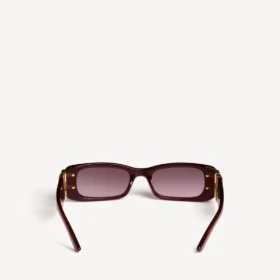 Gafas de sol rectangulares Dynasty para mujer en burdeos oscuro