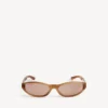 Gafas de sol redondas Neo en color habana con rayas rubias Gafas de sol redondas Neo en color habana con rayas rubias
