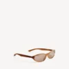 Gafas de sol redondas Neo en color habana con rayas rubias Gafas de sol redondas Neo en color habana con rayas rubias