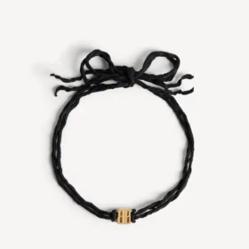 Gargantilla «nano ribbon bb» para mujer en negro/oro brillante