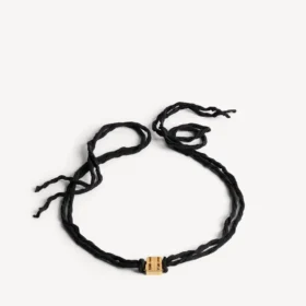 Gargantilla «nano ribbon bb» para mujer en negro/oro brillante