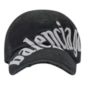 Gorra de béisbol con logotipo diagonal «Negro-Blanco» 680738410B21077