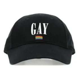 Gorra de béisbol de sarga de algodón con logotipo del Orgullo bordado «Negro» 670811410B21000