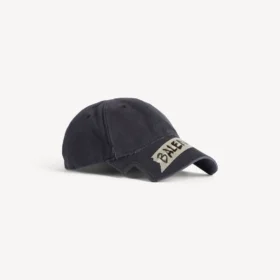 Gorra de cinta adhesiva para hombre en negro desgastado