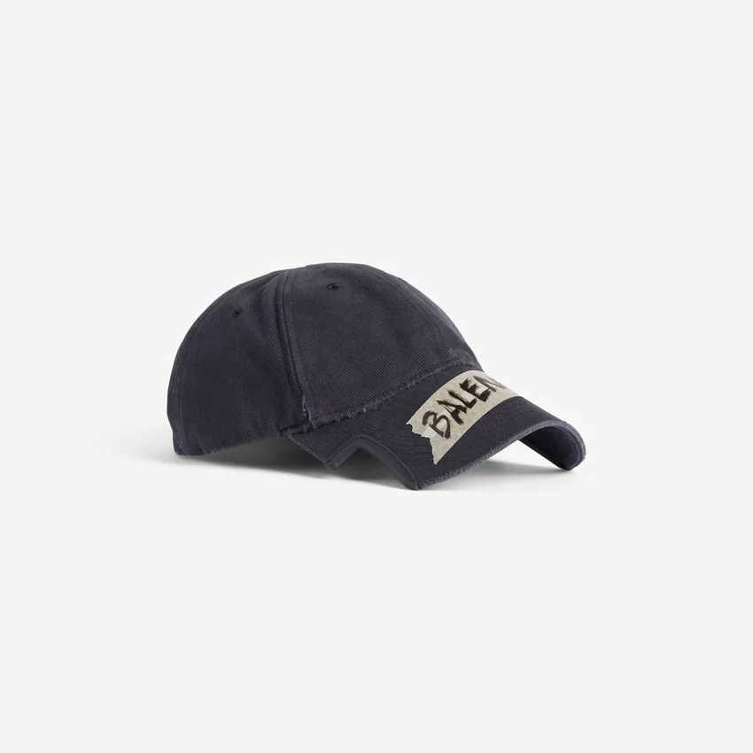 Gorra de cinta adhesiva para hombre en negro desgastado Gorra de cinta adhesiva para hombre en negro desgastado