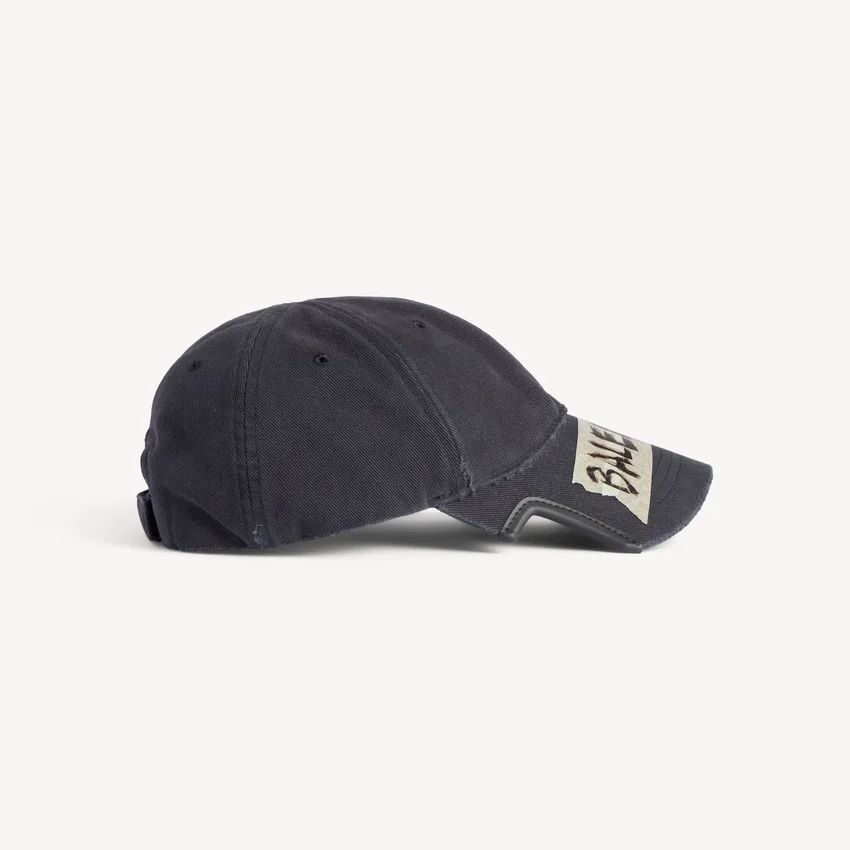 Gorra de cinta adhesiva para hombre en negro desgastado Gorra de cinta adhesiva para hombre en negro desgastado
