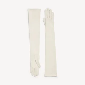 Guantes largos de mujer en color porcelana