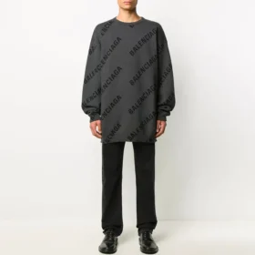 Jersey con logotipo de punto intarsia «Grey» 625970T31781262